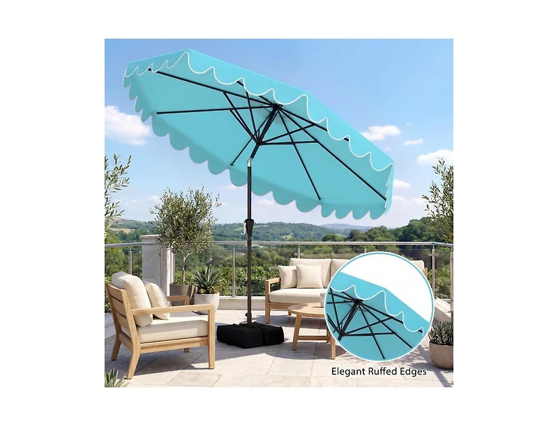 Slickblue Outdoor Umbrella with Stable Weighted Base and Sandbags for Patio