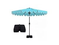 Slickblue Outdoor Umbrella with Stable Weighted Base and Sandbags for Patio