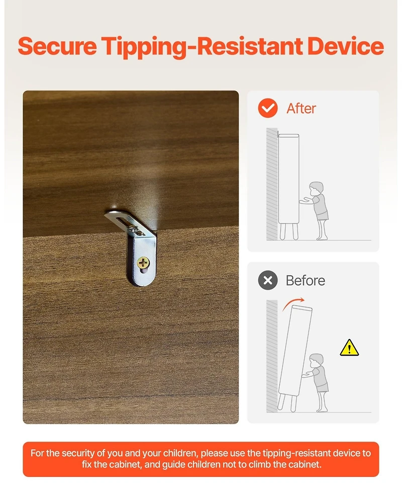 Sugift 6 Drawer Rattan Dresser, Rattan Chest with Metal Handle