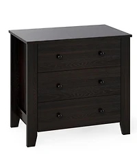 Sugift Wide Three Drawer Dresser Modern Storage Organizer