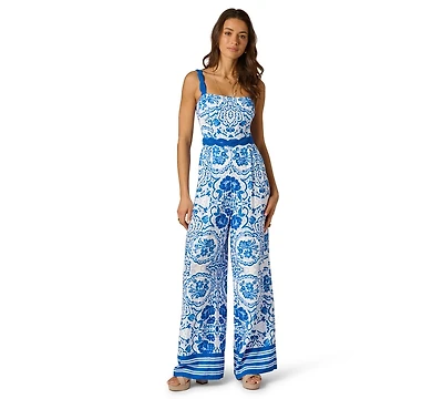 Adrianna Women's Printed Square Neck Jumpsuit