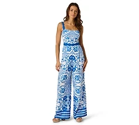 Adrianna Women's Printed Square Neck Jumpsuit