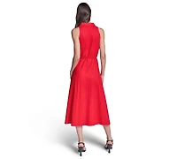 Karl Lagerfeld Paris Women's Collared with Rope Belt Shirtdress