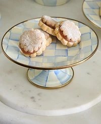 MacKenzie-Childs Sky Check Mini Pedestal Platter