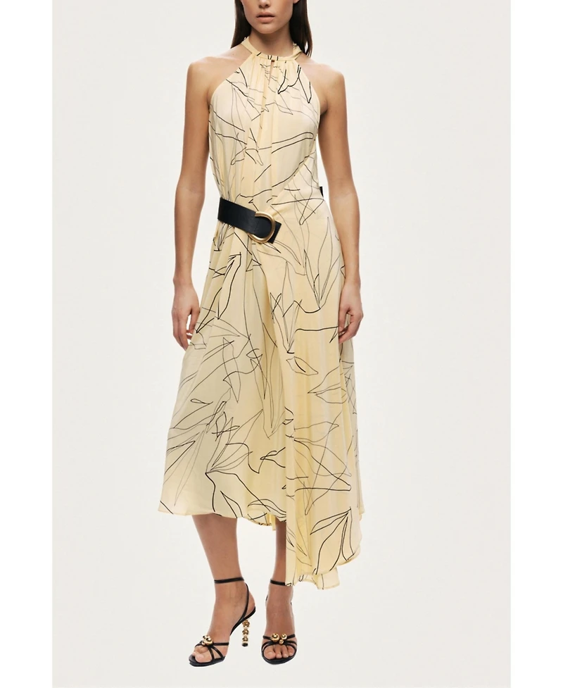 Nocturne Women's Printed Halter Midi Dress