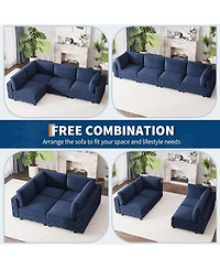 gaomon 134 in Modular Sectional Sofa, 4 Seat High Density Sponges Cloud Couch L Shaped Sofa, Velvet Couch with Upholstered for Living Room, Apartment