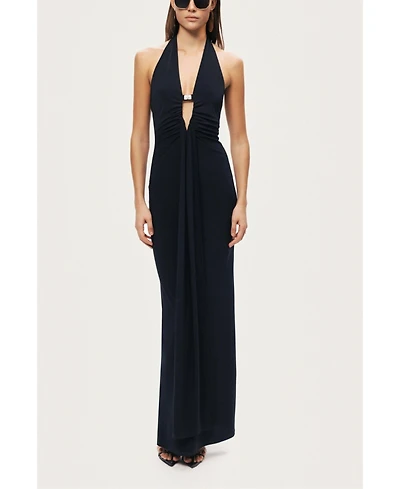 Nocturne Women's Halter Neck Cut-Out Maxi Dress