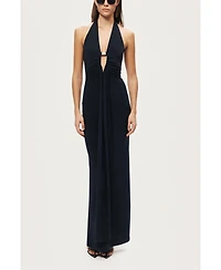 Nocturne Women's Halter Neck Cut-Out Maxi Dress