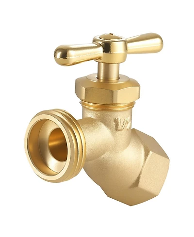 Sugift Hose Bibb, Brass Outdoor Water Faucet, Multi-Turn Garden Valve, 1/2" Fip x 3/4" Mht
