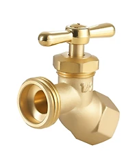 Sugift Hose Bibb, Brass Outdoor Water Faucet, Multi-Turn Garden Valve, 1/2" Fip x 3/4" Mht