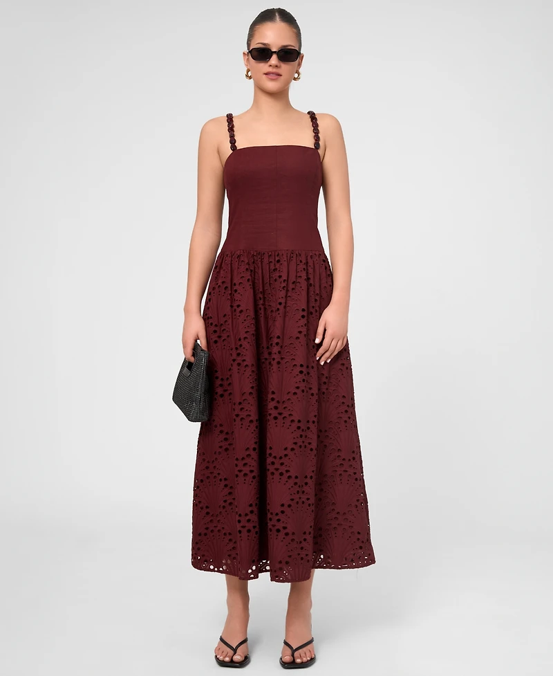 Rachel Roy Women's Maristella Square Neck Midi Dress
