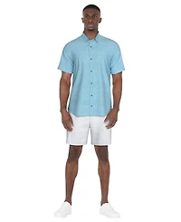 Pga Tour Men's Textured Short Sleeve Button-Front Fruit Print Shirt