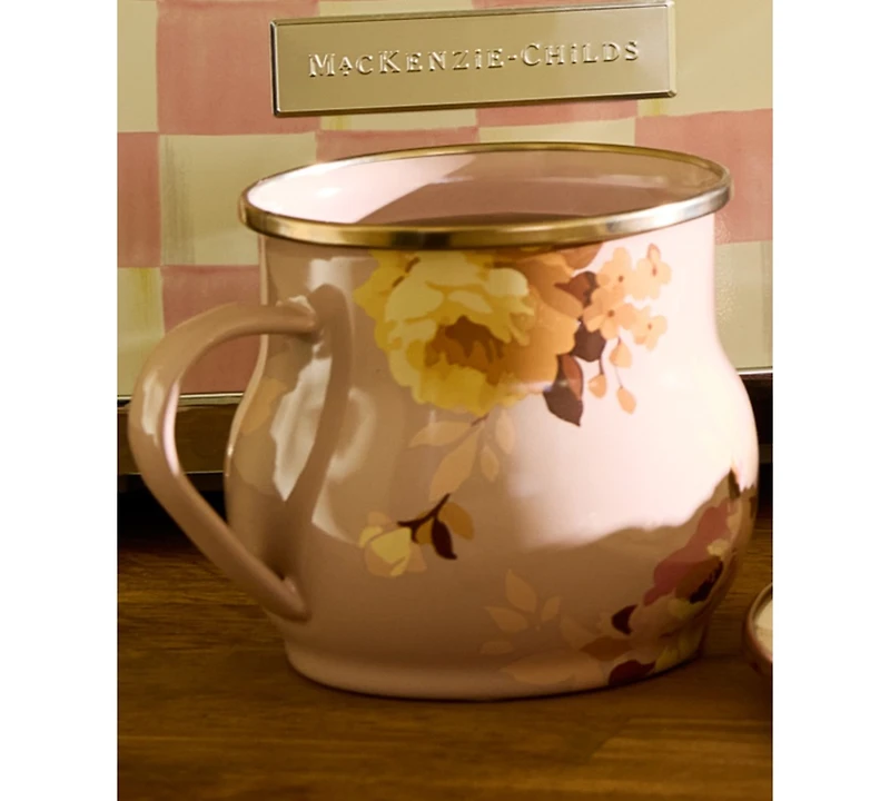 MacKenzie-Childs Wild Rose Mauve 16 oz. Mug
