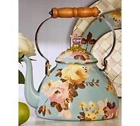 MacKenzie-Childs Wild Rose Slate 3-Quart Tea Kettle