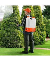 Sugift Battery Powered Backpack Sprayer, 4 Gallon Tank, 8 Nozzles, Adjustable Pressure