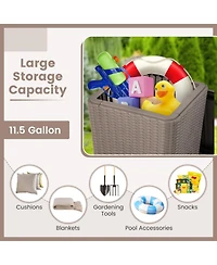 Gouun Resin Storage Patio Side Table with Removable Lid, 11.5 Gal