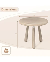 Gouun 18 in Round Mahogany Wood Outdoor Side Table with Thickened Board