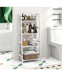 Gouun 4-Tier Bamboo Ladder Bookcase with Open Shelves