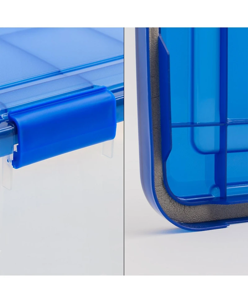 Iris Usa Weatherpro Airtight Plastic Storage Bins with Lids and Secure Latching Buckles, 46.6 Quart, Set of 4