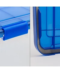 Iris Usa Weatherpro Airtight Plastic Storage Bins with Lids and Secure Latching Buckles, 46.6 Quart, Set of 4