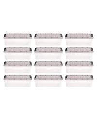 Iris Usa 6 Quart Stack and Pull Clear Storage Box, 12 Pack