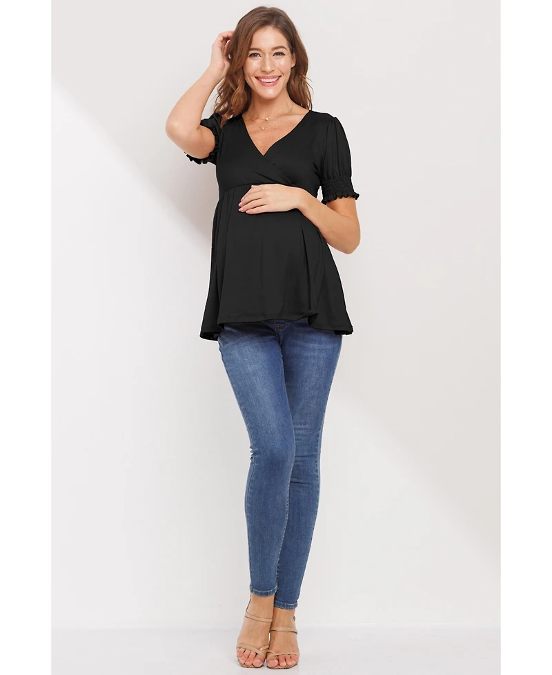 Hello Miz Maternity Wrap Nursing Top with Empire Waist