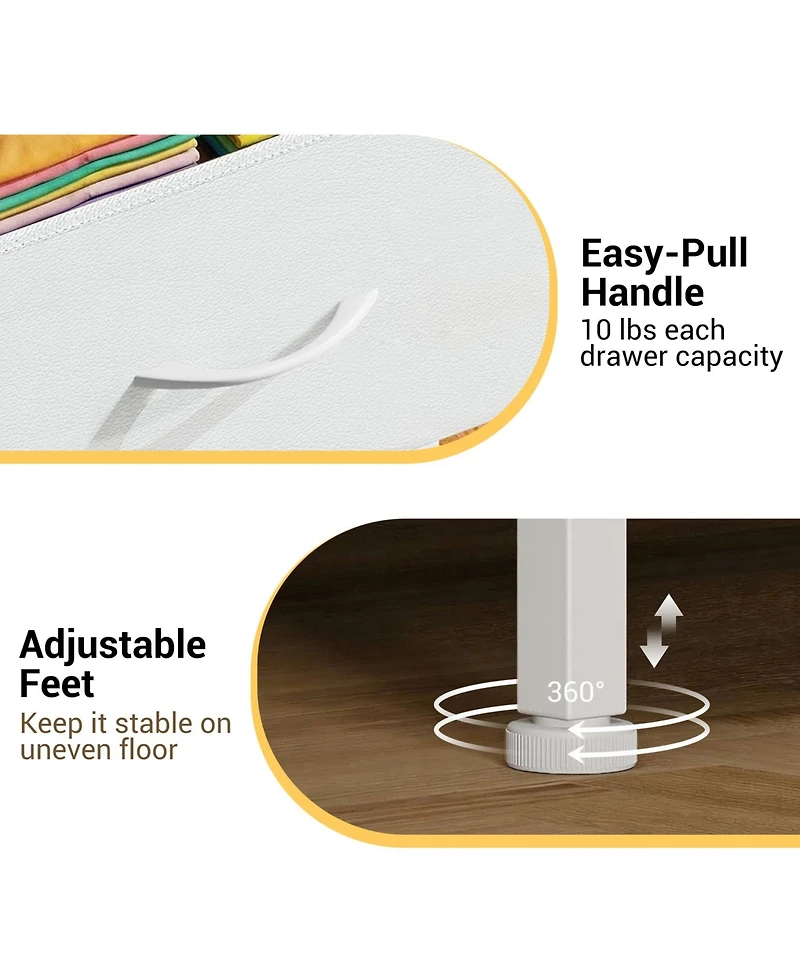 gaomon 3 Drawer Dresser for Bedroom, Compact Wood Grain Print Organizer with Fabric Bins.
