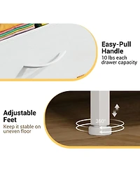 gaomon 3 Drawer Dresser for Bedroom, Compact Wood Grain Print Organizer with Fabric Bins.