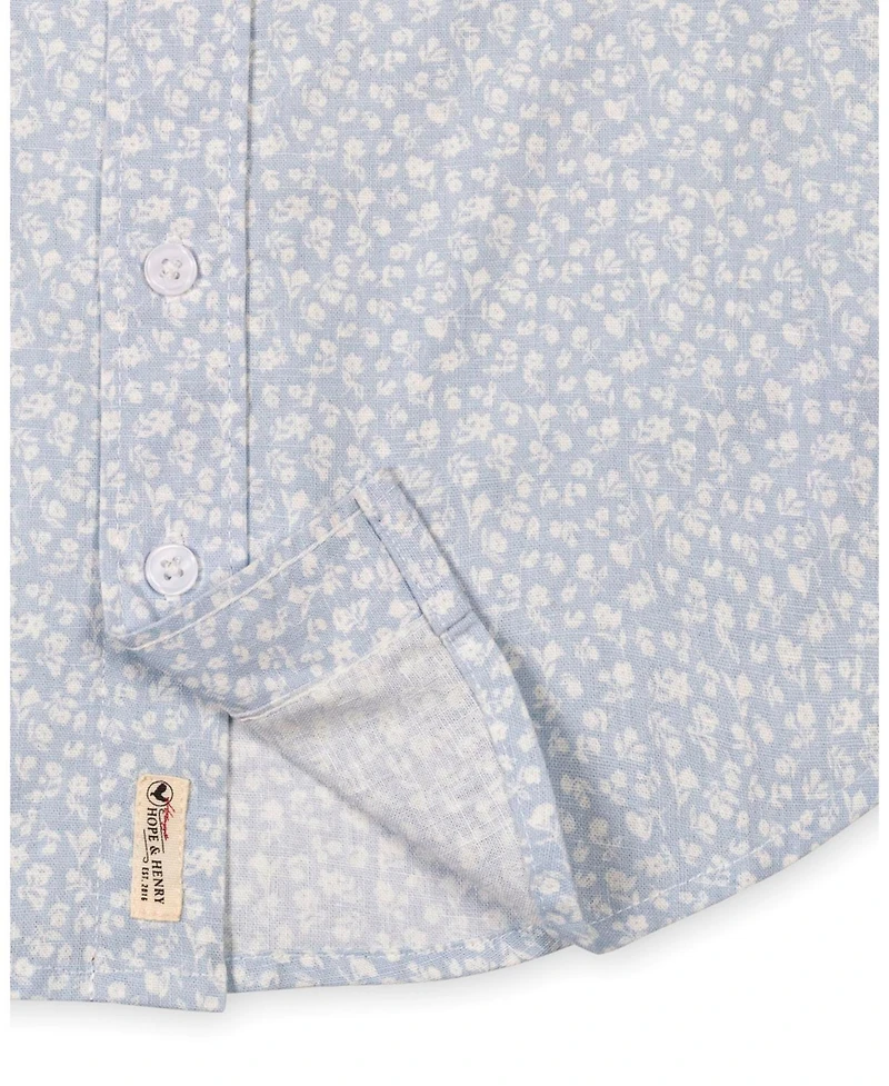 Hope & Henry Little and Big Boys Linen Short Sleeve Shirt