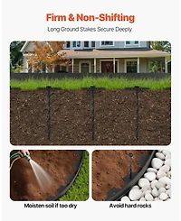 Sugift Landscape Edging, 20 ft x 2 in, Flexible Garden Border with 120 Spikes, Uv-Resistant