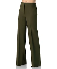 Ivonne Women's Straight Solid Gabardine Trousers