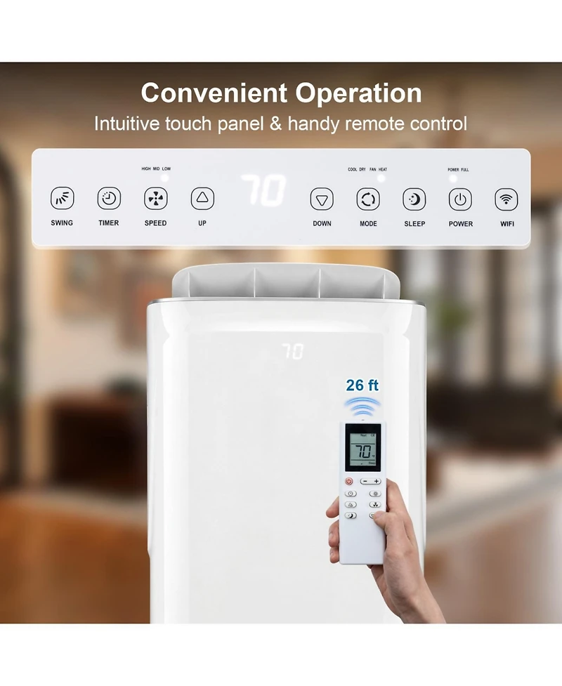 Mecale 15000 Btu Inverter Portable Air Conditioner WiFi Cooling and Heating