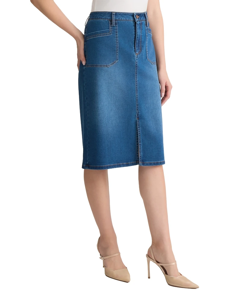 Jones New York Women's Lexington Midi Denim Skirt
