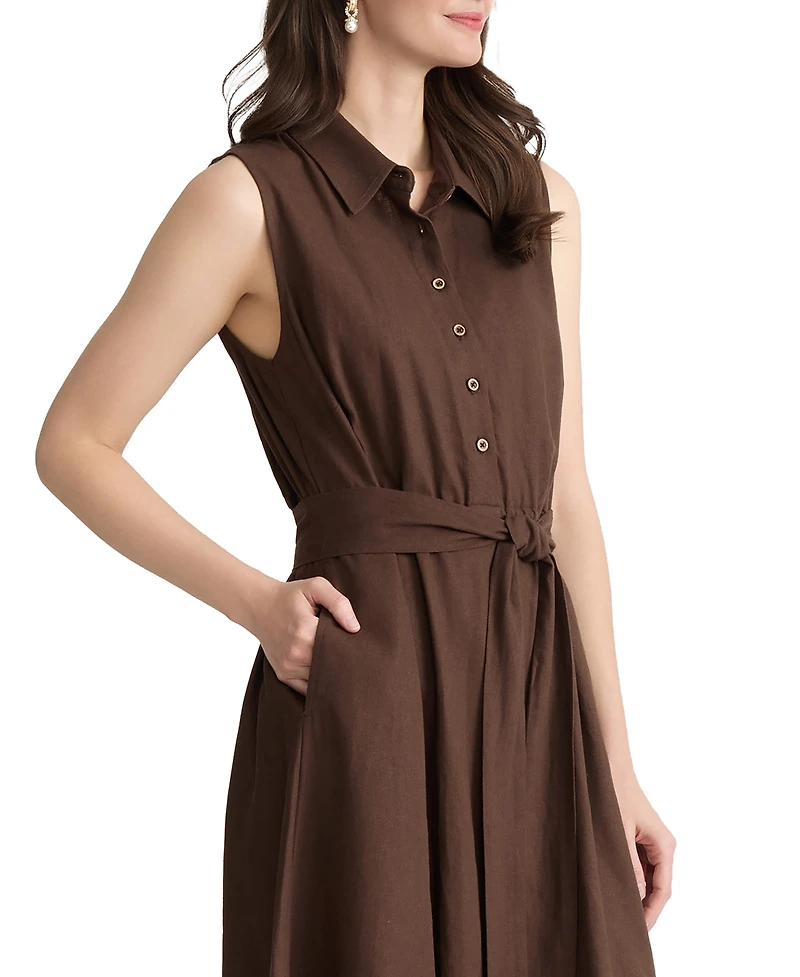 Jones New York Women's Collared Neck Midi Shirt Dress