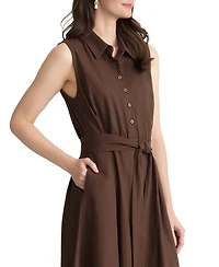Jones New York Women's Collared Neck Midi Shirt Dress