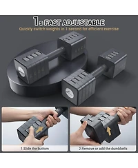 Sportneer Adjustable Dumbbells Hand Weights Set 5 in 1 10 Lb Set of 2 Fast Adjust Free Weights for Women Men Home Gym Exercise Strength