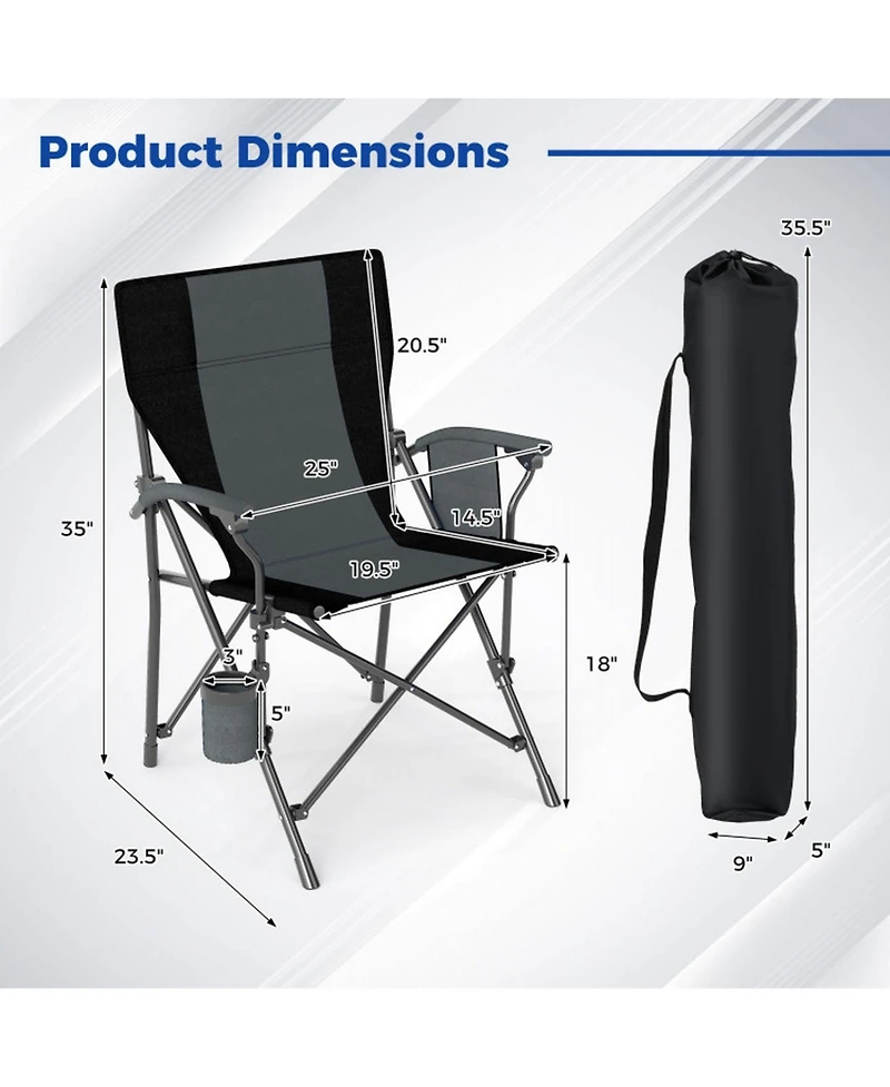 Gouun Folding Camping Chair with Cup Holder and Side Pocket