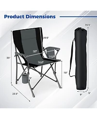 Gouun Folding Camping Chair with Cup Holder and Side Pocket