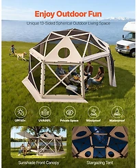 15 x 15 Ft Pop-Up Spherical Gazebo Screen Tent for 12-15 People