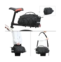 Aoligeijs Bike Rack Trunk Bag, 10L Waterproof Bicycle Rear Seat Storage with Side Pockets, Rain Cover and Shoulder Strap for Commuting Travel Cycling