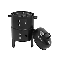 Artudatech Detachable Vertical Charcoal Smoker - Portable Bbq Grill with Thermometer and Adjustable Air Vent
