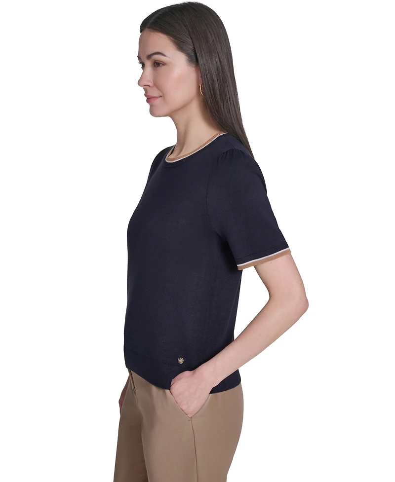 Tommy Hilfiger Women's Short-Sleeve Crewneck Sweater