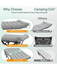Folding Camping Sleeping Mattress Portable Heavy Duty Pillow Oxford Carry Bag Adults Travel Nap