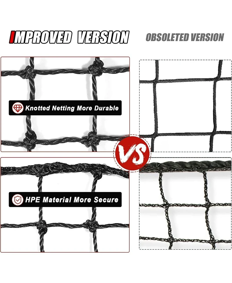 Aoligeijs Baseball Softball Backstop Nets,Sports Net,Sports Netting Barrier,Sports Netting for Backyard,Twisted Knotted Pe Net