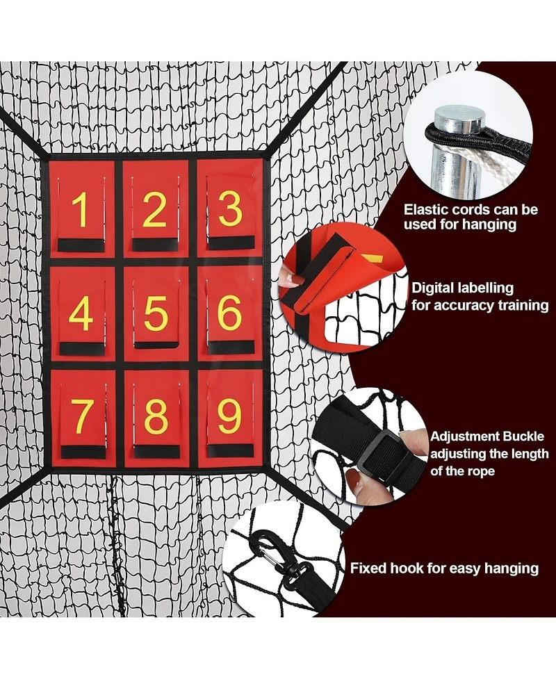 Aoligeijs Adjustable Strike Zone Target for Baseball Net,Numbered Pitching Pad,Baseball Softball Target,Practice Throwing and Hitting with Accuracy