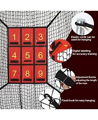 Aoligeijs Adjustable Strike Zone Target for Baseball Net,Numbered Pitching Pad,Baseball Softball Target,Practice Throwing and Hitting with Accuracy