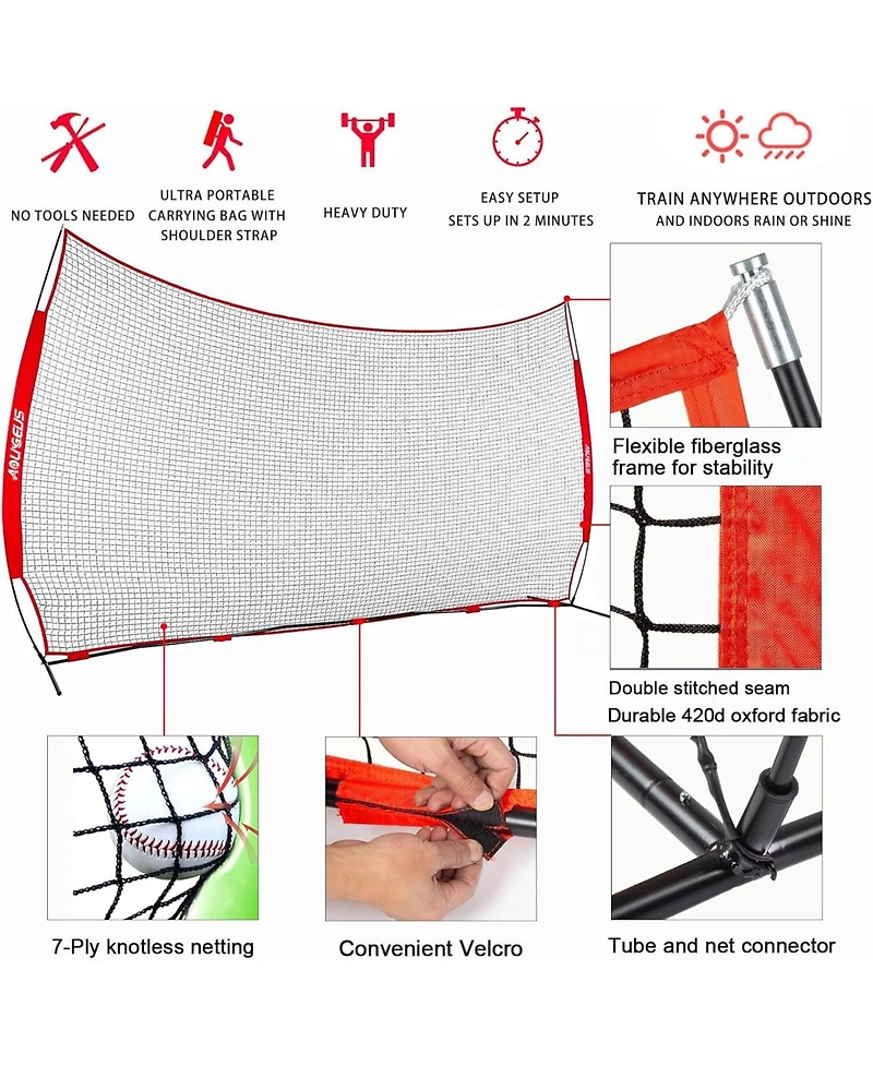 Aoligeijs Sports Barrier Net,Sports Net,Barricade Backstop Net,Perfect for Baseball,Softball,Soccer, Basketball,Lacrosse