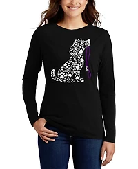La Pop Art Women's Dog Leash Word Flowy T-Shirt