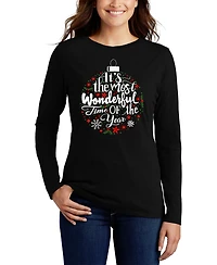 La Pop Art Women's Christmas Ornament Word Flowy T-Shirt
