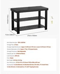 Gouun 3-Tier Bamboo Shoe Rack Bench,286 lbs Capacity